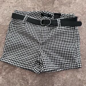 Torrid High Waist Black and White Gingham Shorts